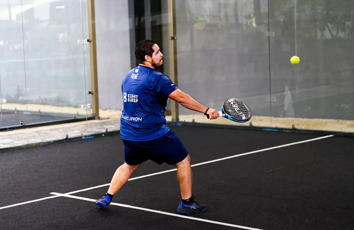 Athletes training on court